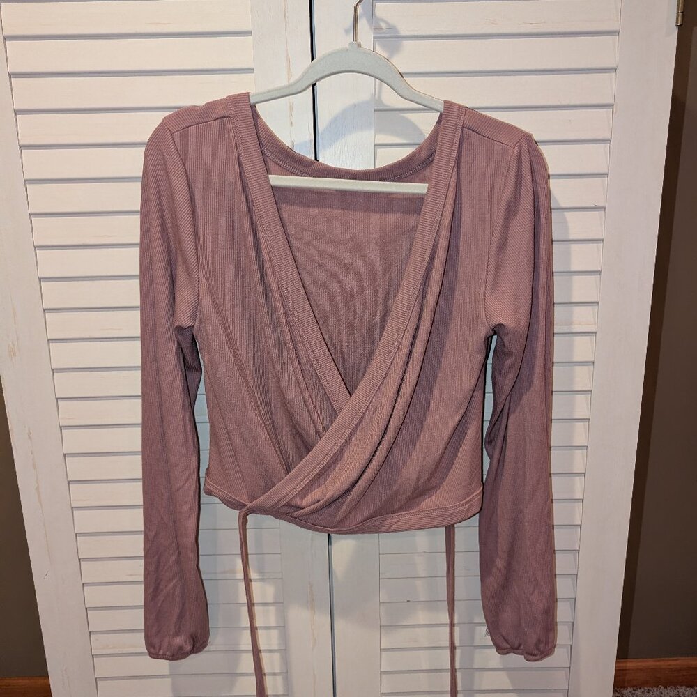 Latched Mama Mauve Wrap Top